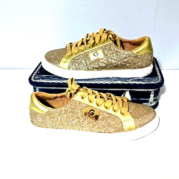 Guess Shoes - Guess Gold Glitter Sneakers Classic Style